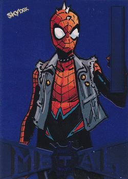 2021 SkyBox Metal Universe Marvel Spider-Man - Blue Light FX #86 Spider-Punk Front