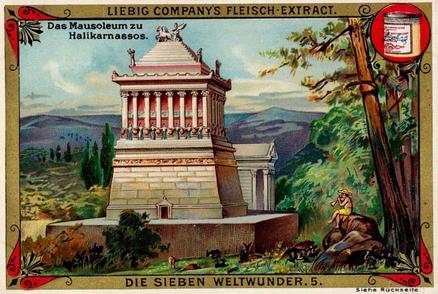 1895 Liebig The Seven Wonders of the World (German Text) (F449, S451) #5 Das Maussoleum zu Halikarnassos Front