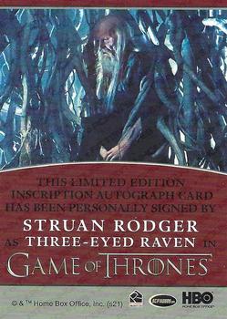 2022 Rittenhouse Game of Thrones: The Complete Series Volume 2 - Inscription Autographs #NNO Struan Rodger Back