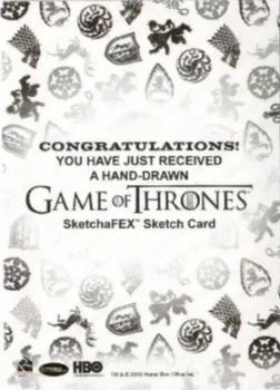 2022 Rittenhouse Game of Thrones: The Complete Series Volume 2 - Sketch Artists #NNO Wesley Smith Back