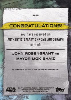 2022 Topps Chrome Star Wars Galaxy - Autographs Green #GA-JRO John Rosengrant Back