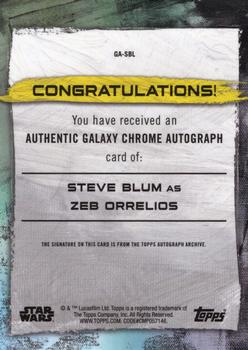 2022 Topps Chrome Star Wars Galaxy - Autographs Green #GA-SBL Steve Blum Back
