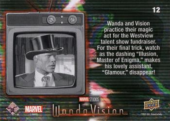 2023 Upper Deck Marvel Wandavision #12 In a Real Magic Act, Everything Is Fake Back