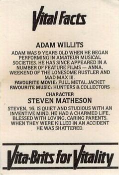 1989 Vita-Brits Home and Away #NNO Adam Willits Back