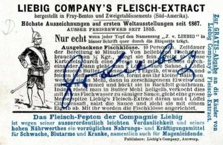 1899 Liebig Postage Stamps II (German Text)(F591, S589) #NNO Peru Back