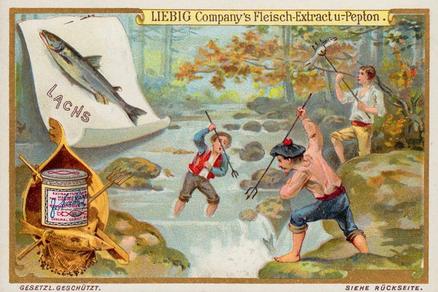 1899 Liebig Fishing II (German Text)(F600, S599) #NNO Salmon Front
