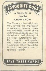 1949 Favourite Dogs #26 Chow Chow Back