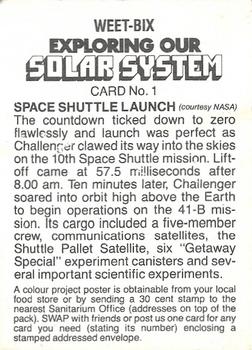 1984 Weet-Bix Exploring Our Solar System #1 Space Shuttle Launch Back