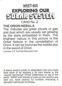 1984 Weet-Bix Exploring Our Solar System #2 Orion Nebula Back
