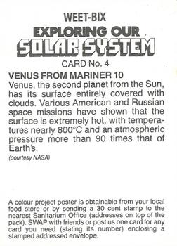 1984 Weet-Bix Exploring Our Solar System #4 Venus Back