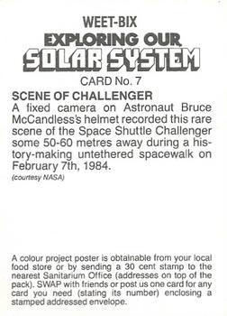 1984 Weet-Bix Exploring Our Solar System #7 Challenger Back