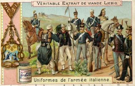 1899 Liebig Military Uniforms (French Text) (F607, S608) #NNO Italian Front