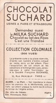 1932 Suchard Collection Coloniale (Demandez Aussi backs) #3 Alger - Le Port (Algérie) Back