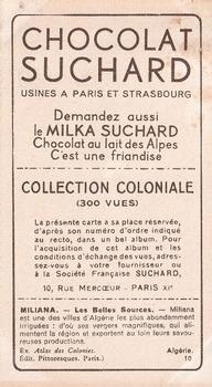 1932 Suchard Collection Coloniale (Demandez Aussi backs) #10 Miliana - Les Belles Sources (Algérie) Back