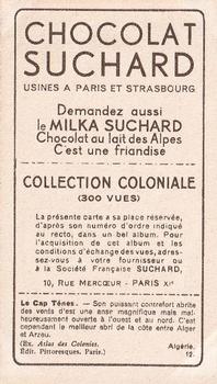1932 Suchard Collection Coloniale (Demandez Aussi backs) #12 Le Cap Ténès (Algérie) Back