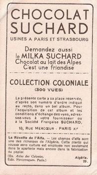 1932 Suchard Collection Coloniale (Demandez Aussi backs) #29 La Récolte de l'Alfa en Algérie (Algérie) Back