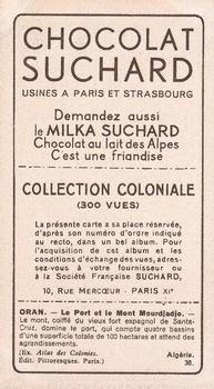 1932 Suchard Collection Coloniale (Demandez Aussi backs) #36 Oran - Le Port et le Mont Mourdjadjo (Algérie) Back