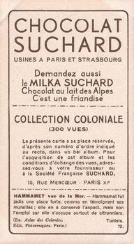 1932 Suchard Collection Coloniale (Demandez Aussi backs) #72 Hammamet - Les Remparts Vus de la Mer (Tunisie) Back