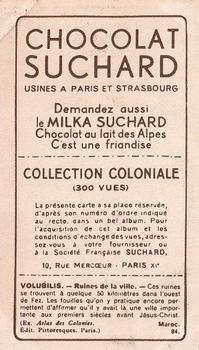 1932 Suchard Collection Coloniale (Demandez Aussi backs) #84 Volubilis - Ruines de la Ville (Maroc) Back