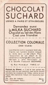 1932 Suchard Collection Coloniale (Demandez Aussi backs) #94 Portrait du Glaoui (Maroc) Back