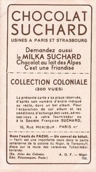 1932 Suchard Collection Coloniale (Demandez Aussi backs) #153 Un Convoi de Bétail dans l'Oasis de Fachi (A.O.F. - Niger) Back