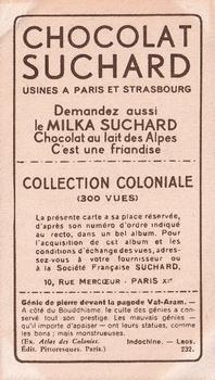 1932 Suchard Collection Coloniale (Demandez Aussi backs) #232 Génie de Pierre (Indochine - Laos) Back