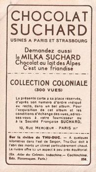 1932 Suchard Collection Coloniale (Demandez Aussi backs) #258 Sur la Rivière de Thu-Duc (Indochine - Cochinchine) Back