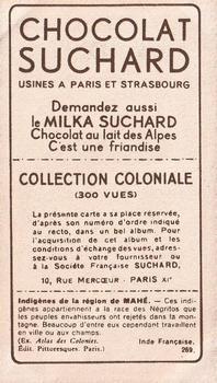 1932 Suchard Collection Coloniale (Demandez Aussi backs) #269 Indigènes de la Région de Mahé (Inde Française) Back