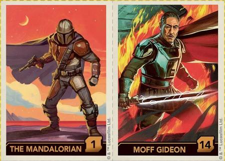 2022 Eggo Star Wars The Mandalorian - 2-card Panels #1 / 14 The Mandalorian / Moff Gideon Front