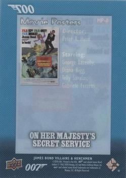 2021 Upper Deck James Bond Villains & Henchmen - Acetate Movie Posters #MP-8 On Her Majesty's Secret Service Back
