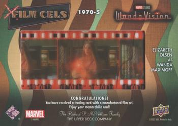 2023 Upper Deck Marvel Wandavision - 1970s One Lifetime or Another Film Cels #1970-5 Wanda Maximoff Back