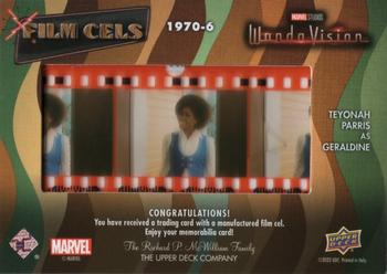 2023 Upper Deck Marvel Wandavision - 1970s One Lifetime or Another Film Cels #1970-6 Geraldine Back