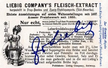 1901 Liebig Silhouettes of German Artists (German Text)(F685, S684) #NNO Albrecht Durer Back