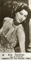 1954 Watford Film Stars #39. Ava Gardner Front