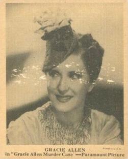 1939 Gumakers of America Movie Stars (R92) #NNO Gracie Allen Front