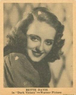 1939 Gumakers of America Movie Stars (R92) #NNO Bette Davis Front