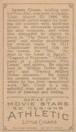 1916 Athletic Tobacco Movie Stars (T82) #NNO James Cruze Back