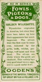 1904 Ogden's Fowls, Pigeons & Dogs #2 Golden Wyandotte Back