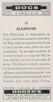 1936 Ogden's Dogs #11 Elkhound Back