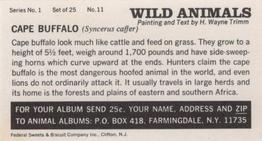 1968 Federal Sweets Wild Animals #11 Cape Buffalo Back
