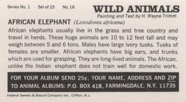 1968 Federal Sweets Wild Animals #16 African Elephant Back
