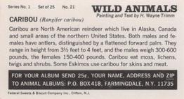 1968 Federal Sweets Wild Animals #21 Caribou Back