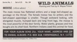 1968 Federal Sweets Wild Animals #24 Moose Back