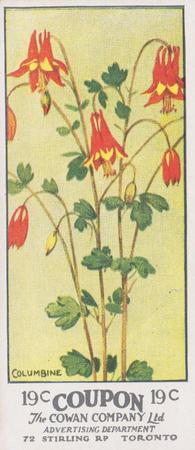 1924 Cowan's Wild Flowers of Canada (V20) #19 Columbine Front