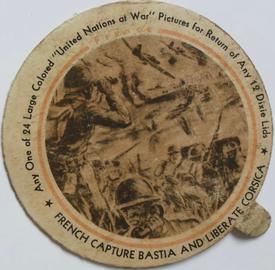 1944 Dixie Cup Lids United Nations At War (F6-4) #NNO France Front