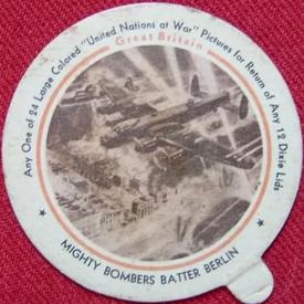 1944 Dixie Cup Lids United Nations At War (F6-4) #NNO British Front