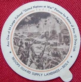 1944 Dixie Cup Lids United Nations At War (F6-4) #NNO India Front