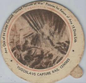 1944 Dixie Cup Lids United Nations At War (F6-4) #NNO Yugoslavia Front