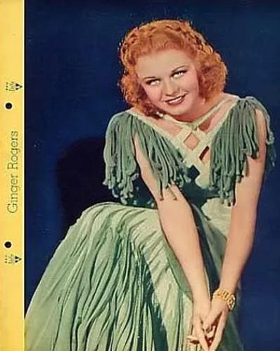 1935 Dixie Cup Lid Premiums Movie Stars (F5-1c) #NNO Ginger Rogers Front