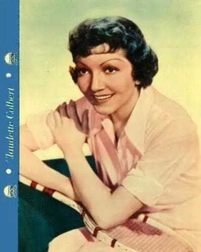 1936 Dixie Cup Lid Premiums Movie Stars (F5-2c) #NNO Claudette Colbert Front